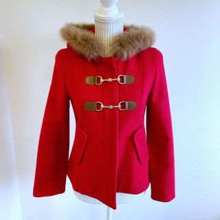 ef-de - エフデ ダッフルコート ショートコート 美品 赤 Sサイズの通販