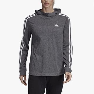 アディダス(adidas)のadidas レディス プルパーカー サイズOT L ダークグレー パーカー(パーカー)