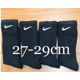 ナイキ(NIKE)の【新品未使用】NIKE  4足組 靴下 ブラック 27.0cm〜29.0cm(ソックス)