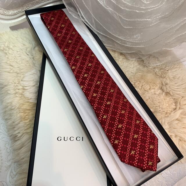 ☆新品☆GUCCI グッチ ネクタイ BEE 蜂 ビー 細身 赤 | monsterdog.com.br