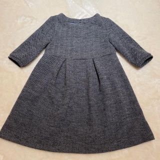 ベビーギャップ(babyGAP)の【baby gap】ツイード風 ワンピース 100cm ダークグレー 入園式に(ワンピース)