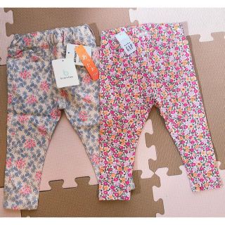 ブランシェス(Branshes)の新品　ブランシェス　ベビーギャップ　花柄レギンス　パンツ2点セット　80(パンツ)