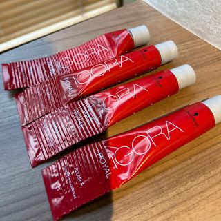 シュワルツコフプロフェッショナル(Schwarzkopf PROFESSIONAL)の使い掛け  4本セット  イゴラロイヤルピクサム  ピンク オレンジ レッド(カラーリング剤)