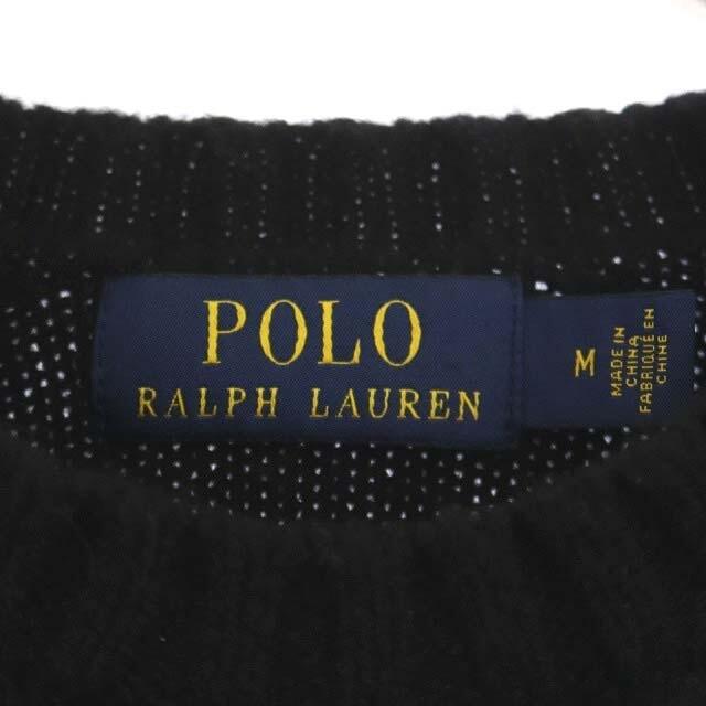 Ralph Lauren(ラルフローレン)のラルフローレン RALPH LAUREN ニット セーター M 黒 赤 茶 メンズのトップス(ニット/セーター)の商品写真