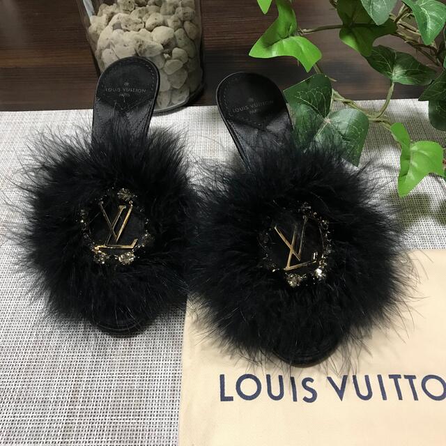 LOUIS VUITTON(ルイヴィトン)のLouis Vuitton ルイ・ヴィトン ミュール サンダル ブラック 未使用 レディースの靴/シューズ(ミュール)の商品写真