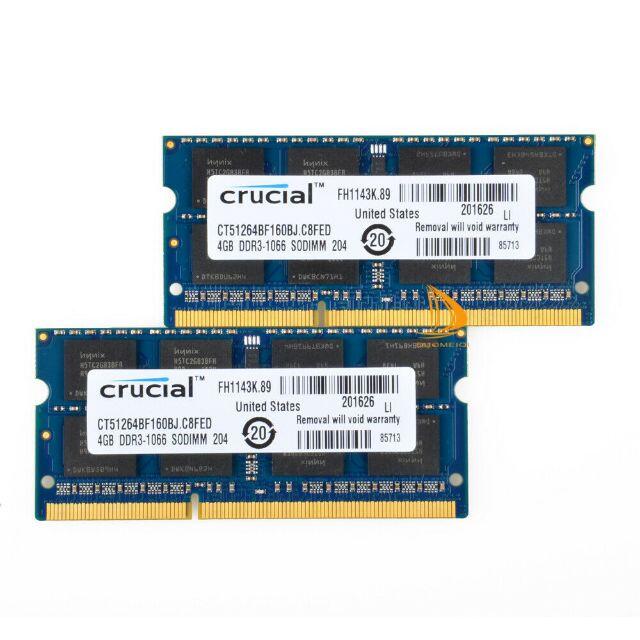 新品 Crucial 8GB(4GB×2 )PC3-8500s 送料無料