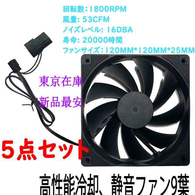 新品 マイニングフレーム8GPU 1点+静音ファン5点セット