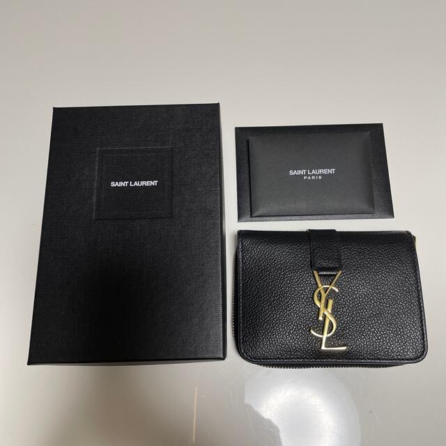 ラージジップウォレット "YSL"ライン(グレインレザー) ブラック