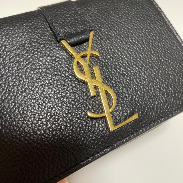 ラージジップウォレット "YSL"ライン(グレインレザー) ブラック レディースのファッション小物(財布)の商品写真