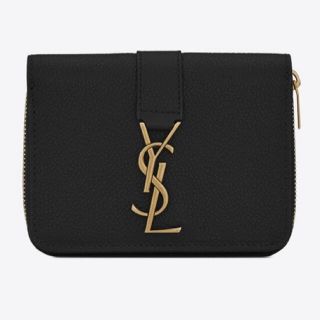 ラージジップウォレット "YSL"ライン(グレインレザー) ブラック(財布)