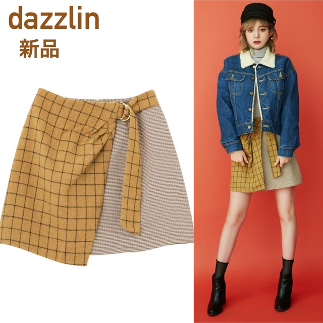 dazzlin(ダズリン)のダズリン　新品　スカート　ミニスカート  ミニ　イエロー　韓国　人気　即日発送 レディースのスカート(ミニスカート)の商品写真