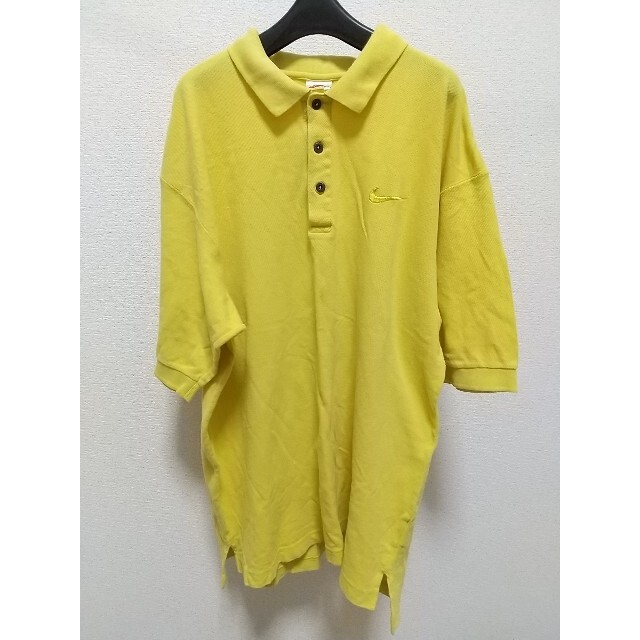NIKE(ナイキ)のNIKE ポロシャツ Ｍサイズ 黄色 ナイキ ヴィンテージ 90S 白タグ 古着 メンズのトップス(ポロシャツ)の商品写真
