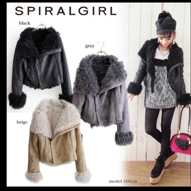 SPIRAL GIRL(スパイラルガール)のspiralgirl/ムートン/ライダー レディースのジャケット/アウター(ライダースジャケット)の商品写真