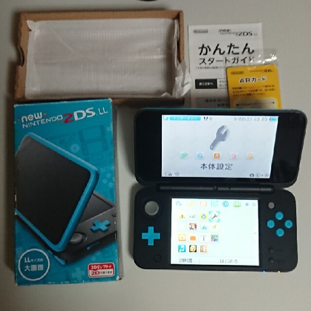 【グリップ付属】new NINTENDO 2DS LL　ターコイズ×ブラック