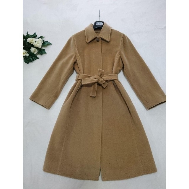 【極美品】MaxMara 31万 最高級ロングベルテッドコート 白タグ カシミヤジャケット/アウター