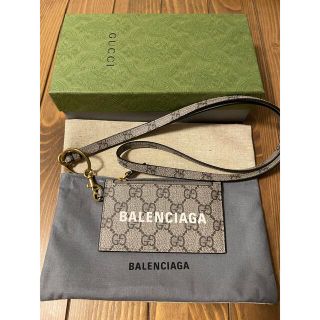 グッチ(Gucci)の【最終価格】GUCCI x BALENCIAGA ストラップ付きカードケース(コインケース)