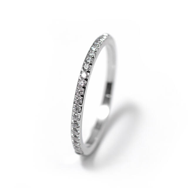 417★極細1.5mmCZダイヤモンド ハーフリング 1点 レディースのアクセサリー(リング(指輪))の商品写真