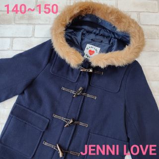 ジェニィ(JENNI)のJENNI LOVEフード付き　ダッフルコート　ネイビー　140〜150　美品(コート)