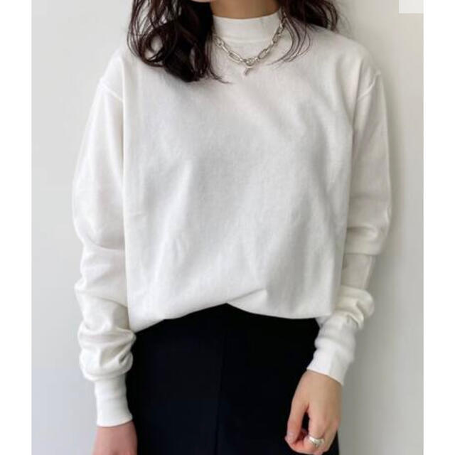 新品 グッドグリーフ  Mock Neck L/S Tee ホワイト