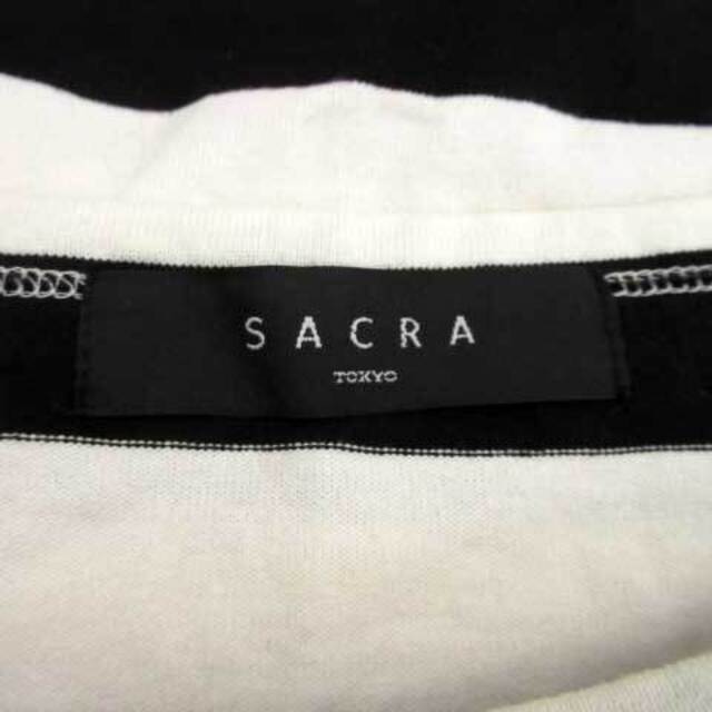 SACRA(サクラ)のサクラ SACRA カットソー 七分袖 ラウンドネック ボーダー柄 リボン 38 レディースのレディース その他(その他)の商品写真