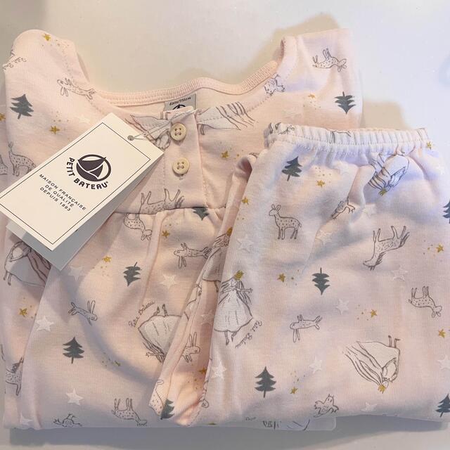 PETIT BATEAU(プチバトー)の⭐︎ご専用⭐︎ 新品未使用  プチバトー  長袖  パジャマ  5ans キッズ/ベビー/マタニティのキッズ服女の子用(90cm~)(パジャマ)の商品写真