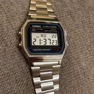 カシオ(CASIO)の【稼働品】CASIO  腕時計 チープカシオ A158WA-1JF シルバー(腕時計(デジタル))