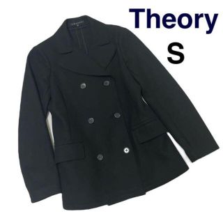 セオリー(theory)の極美品 Theory Pコート S 黒 カシミヤ混 ウール セオリー(ピーコート)