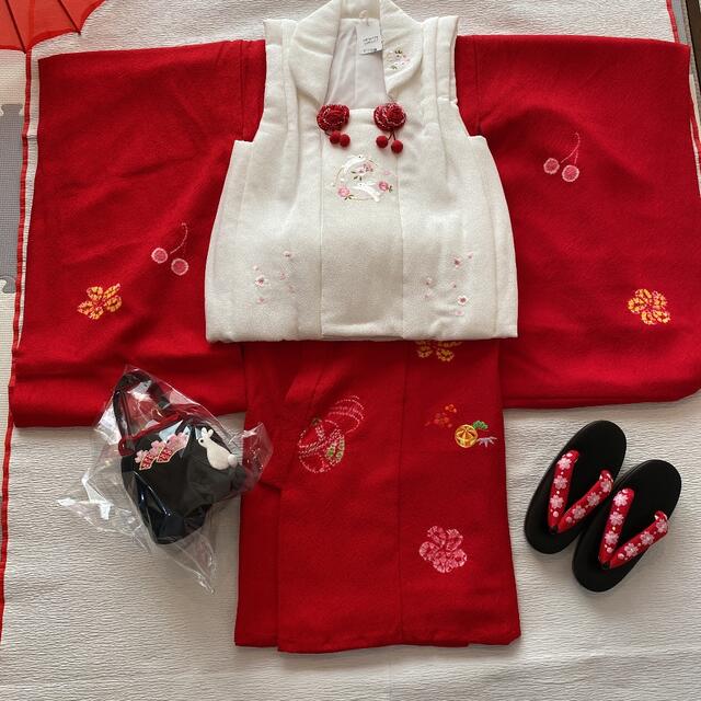 002 七五三 3歳 着物 正絹 お宮参りから 被布 子供 季節のおすすめ ... 七五三 結び帯 箱せこセット 草履バッグ 大サイズ 7歳用 新品 g7266