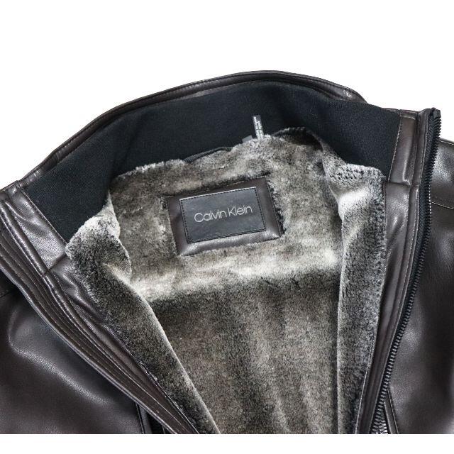 Calvin Klein(カルバンクライン)の新品【カルバンクライン】裏ボア フェイクレザージャケット ブルゾン 茶 M メンズのジャケット/アウター(レザージャケット)の商品写真