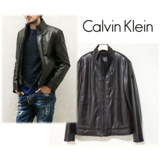 カルバンクライン(Calvin Klein)の新品【カルバンクライン】裏ボア フェイクレザージャケット ブルゾン 茶 M(レザージャケット)