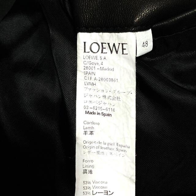 LOEWE ライダースジャケットの通販 by K｜ロエベならラクマ - Loewe 得価正規品