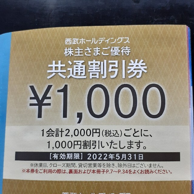 西武 株主優待 1,000円共通割引券10枚