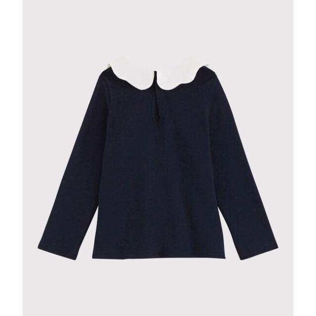 PETIT BATEAU(プチバトー)の新品未使用　プチバトー　36m 衿付きカットソー　　ネイビー キッズ/ベビー/マタニティのキッズ服女の子用(90cm~)(Tシャツ/カットソー)の商品写真