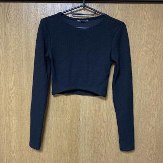 ザラ(ZARA)のZARA トップス TEXTURED CROP TOP TRF(Tシャツ(長袖/七分))