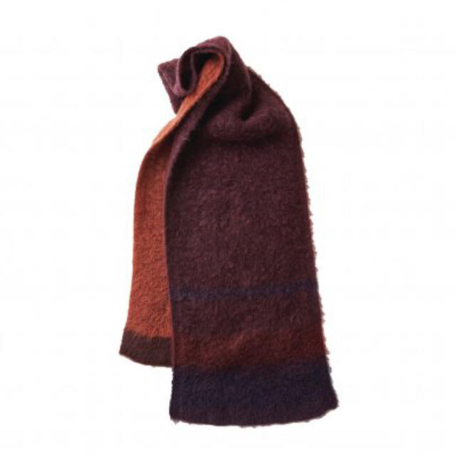 yoke ヨーク　MOHAIR BORDER LONG STOLE オレンジ メンズのファッション小物(ストール)の商品写真