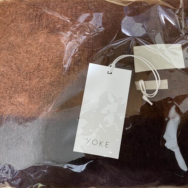 yoke ヨーク　MOHAIR BORDER LONG STOLE オレンジ メンズのファッション小物(ストール)の商品写真