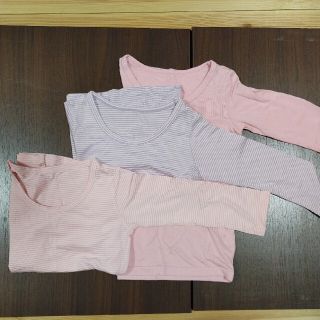 ユニクロ(UNIQLO)の80　ユニクロ　ヒートテック　3枚　女の子　ベビー(肌着/下着)