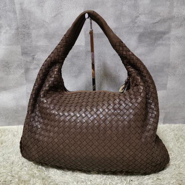 Bottega Veneta(ボッテガヴェネタ)の【美品】ボッテガヴェネタ イントレチャート ホーボー ハンドバッグ ブラウン レディースのバッグ(ショルダーバッグ)の商品写真