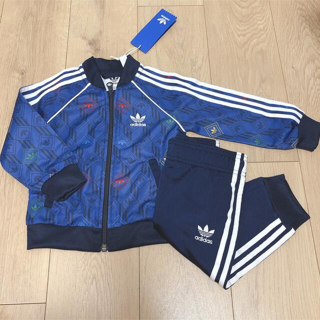 140㎝ adidas アディダス キッズ ジャージ上下セット ネイビー×ブルー