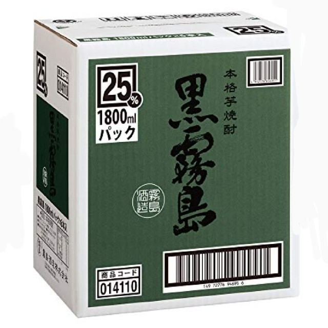 Ys46   黒霧島 芋 25° 1.8Lパック   ６本 食品/飲料/酒の酒(焼酎)の商品写真