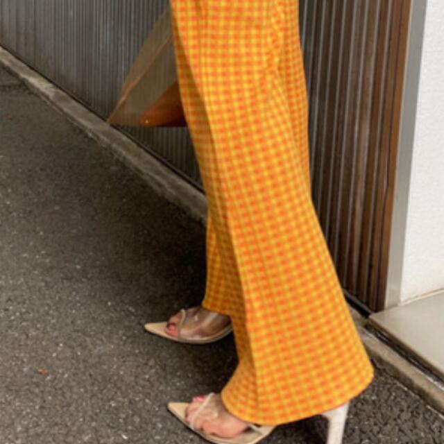 Ameri VINTAGE(アメリヴィンテージ)のAmeri◆COLORFUL GINGHAM CHECKPANTS オレンジ M レディースのパンツ(カジュアルパンツ)の商品写真