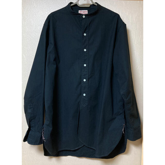 BONCOURA ボンクラ バンドカラーシャツ ポプリン ブラック 40の BONCOURA ボンクラ バンドカラーシャツ ポプリン ブラック 40の