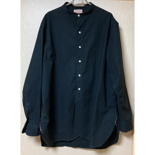 BONCOURA  ボンクラ バンドカラーシャツ  ポプリン ブラック　40(シャツ)