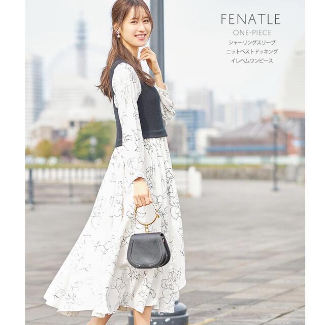 シャーリングスリーブニットベストドッキングイレヘムワンピース【fenatle