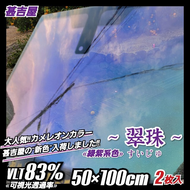 《新品》翠珠すいじゅ/カメレオンティント/緑紫系/縦50×横100㎝　2枚入