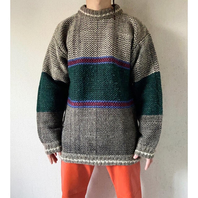 SALE/10%OFF 超希少 80's エクアドルニット ポケット付 tdh