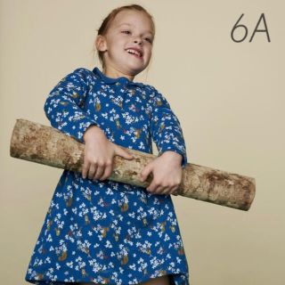 プチバトー(PETIT BATEAU)の新品未使用  プチバトー スウェット プリント 長袖  ワンピース  6ans(ワンピース)