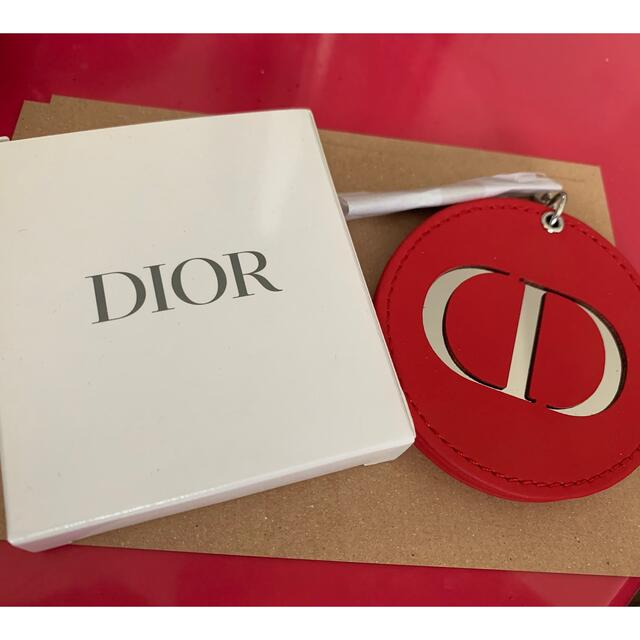 Dior(ディオール)のディオール Dior キーホルダー チャーム ミラー ノベルティ 非売品 レッド レディースのファッション小物(ミラー)の商品写真