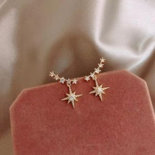 新品 gold star zirconia pierce s925 post(ピアス)