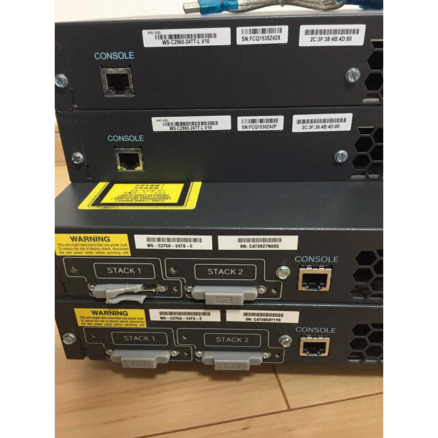 CCNA、CCNP】4台セットCiscoL3L2スイッチ3750、2960 OsWWiESBfz, PC
